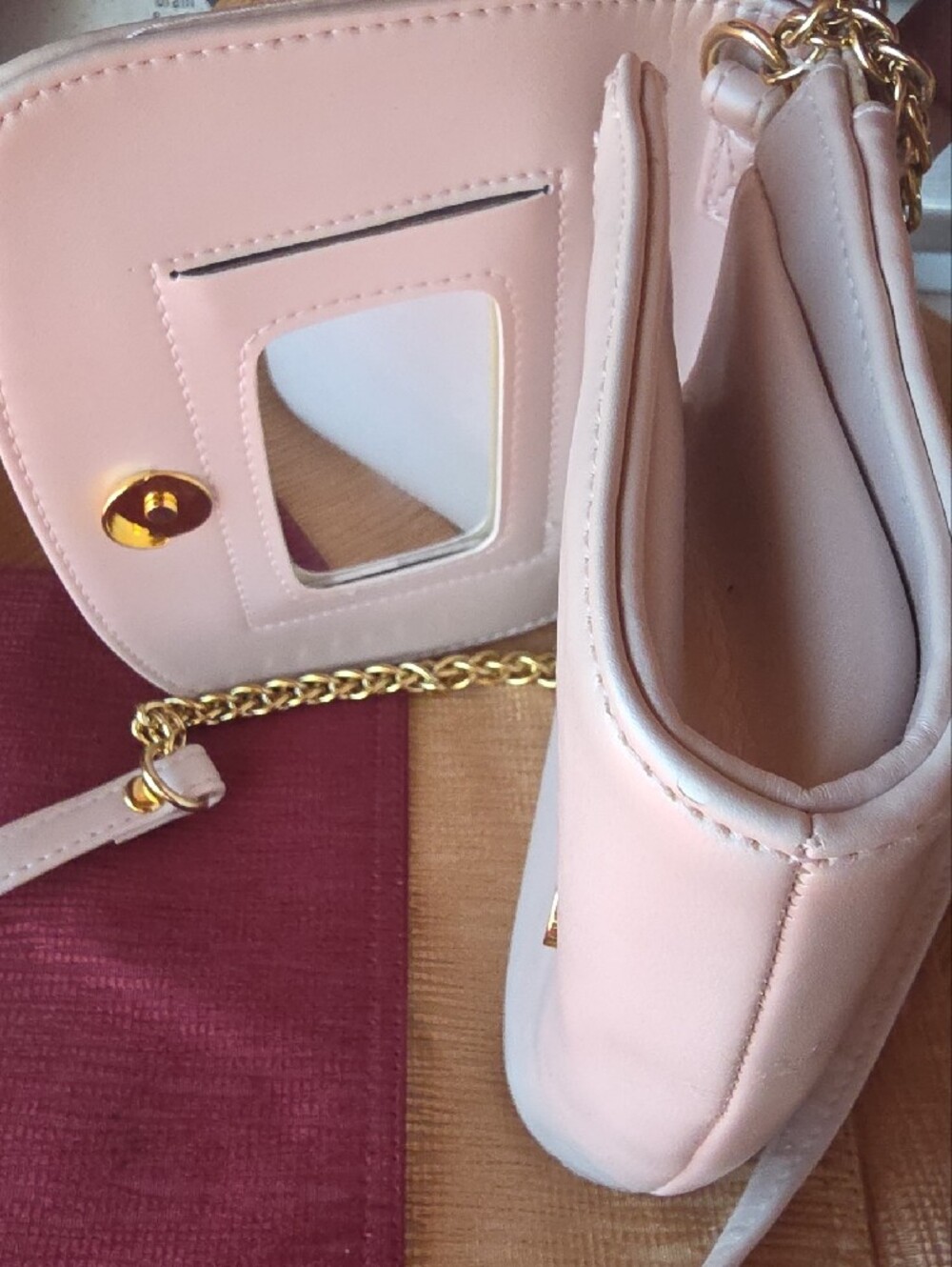 Liz Dusty Rose Crossbody Bag with Gold Accent Good Unused Condition - Picture 4 of 12
